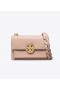 Women's Tory Burch Small Miller Spazzolato Pickstitch Flap Shoulder Bags Brown