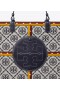 Women's Tory Burch Ella Monogram Quadrant Tote Bags Navy Multicolor