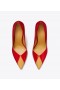 Women's Tory Burch Triangle Pump Heels Red Brown
