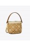 Women's Tory Burch T Monogram Embroidered Raffia Canteen Crossbody Bags Black