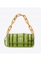 Women's Tory Burch Small Kira Bombé Stripe Flap Shoulder Bags Brown