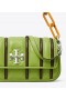 Women's Tory Burch Small Kira Bombé Stripe Flap Shoulder Bags Brown