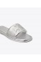 Women's Tory Burch Double T Sport Slides Silver