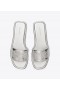 Women's Tory Burch Double T Sport Slides Silver
