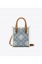 Women's Tory Burch Mini T Monogram Denim Tote Bags Blue