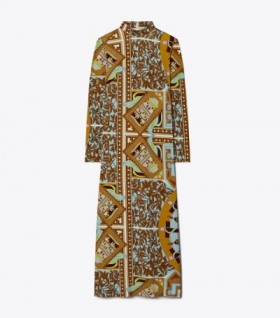 Women's Tory Burch T Garden Mockneck Dress Brown