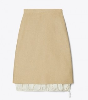 Women's Tory Burch Silk Linen Skirts Beige