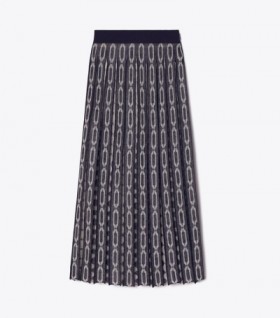 Women's Tory Burch Knit Jacquard Skirts Navy / Cream