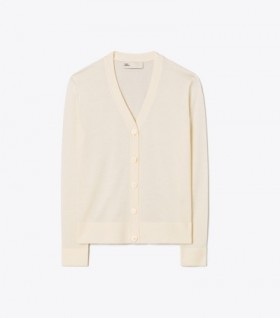 Women's Tory Burch Simone Cardigan Sweaters White
