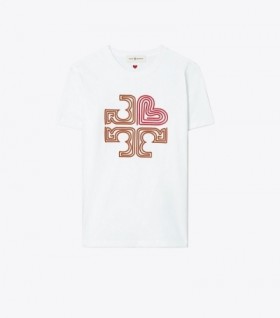 Women's Tory Burch Heart Logo T Shirts White