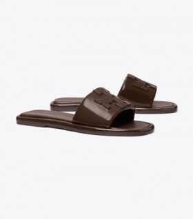 Women's Tory Burch Double T Sport Slides Brown