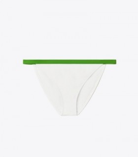 Women's Tory Burch Colorblock Bikini Bottom White / Green
