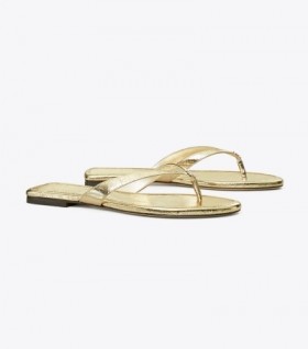 Women's Tory Burch Classic Flip Flops Gold
