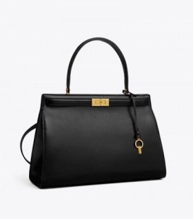 Women's Tory Burch Lee Radziwill Large Satchel Bags Black