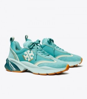 Women's Tory Burch Good Luck Trainer Sneakers Blue White Blue