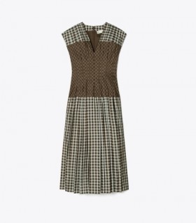 Women's Tory Burch Silk Claire Mccardell Dress Brown / Blue