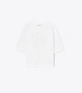 Women's Tory Burch Relaxed Logo T Shirts White