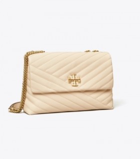 Women's Tory Burch Kira Chevron Convertible Shoulder Bags Cream