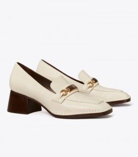 Women's Tory Burch Perrine Heel Loafers White