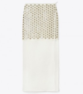 Women's Tory Burch Mirror Embellished Double-layer Skirts White