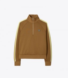 Women's Tory Burch Side Stripe Half-zip Track Jackets Brown
