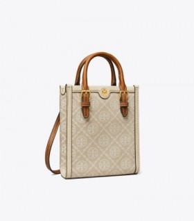 Women's Tory Burch Mini T Monogram Tote Bags White