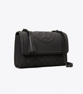 Women's Tory Burch Fleming Matte Convertible Shoulder Bags Black