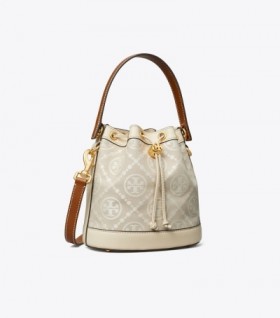 Women's Tory Burch T Monogram Bucket Bags White