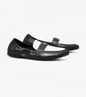 Women's Tory Burch Ballet Loafers Black White