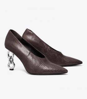 Women's Tory Burch Chain Pump Heels White