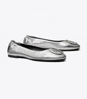Women's Tory Burch Claire Ballerina Silver