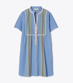 Women's Tory Burch Striped Mini Tunic Coverups Blue