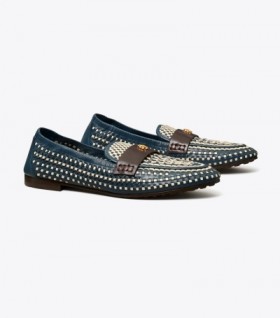 Women's Tory Burch Woven Ballet Loafers Purple Cream