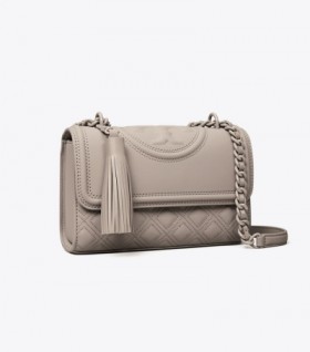 Women's Tory Burch Small Fleming Matte Convertible Shoulder Bags Grey