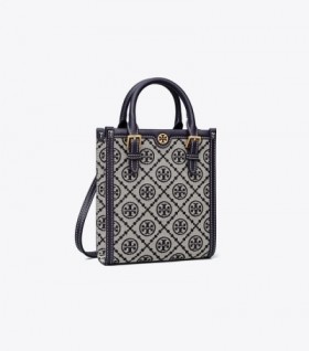Women's Tory Burch Mini T Monogram Tote Bags Navy
