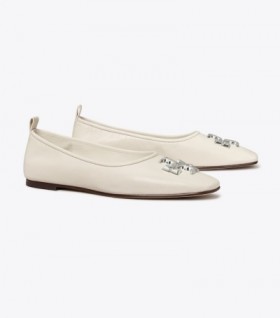 Women's Tory Burch Eleanor Ballerina White