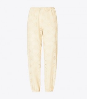Women's Tory Burch Broderie Beach Pants Cream