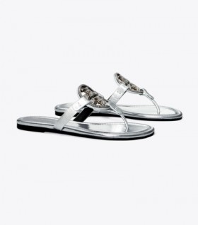 Women's Tory Burch Miller Pavé Sandals Silver