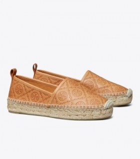 Women's Tory Burch T Monogram Platform Espadrilles White