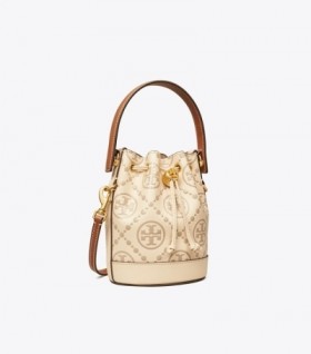 Women's Tory Burch T Monogram Embossed Mini Bucket Bags Gold