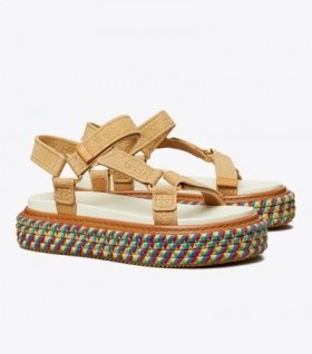 Women's Tory Burch T Monogram Rope Sport Sandal Espadrilles Navy