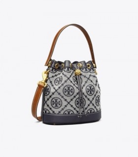 Women's Tory Burch T Monogram Bucket Bags Navy