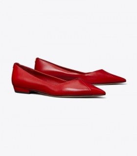 Women's Tory Burch Triangle Pointed Flats Red