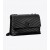 Women's Tory Burch Kira Chevron Convertible Shoulder Bags Black Silver