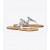 Women's Tory Burch Miller Sandal, Leather Sandals Silver Beige