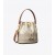Women's Tory Burch T Monogram Contrast Embossed Bucket Bags Cream