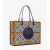 Women's Tory Burch Ella Monogram Quadrant Tote Bags Navy Multicolor