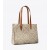 Women's Tory Burch Small T Monogram Contrast Embossed Tote Bags Cream