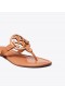  Sandálias femininas Tory Burch Miller em couro envernizado marrom