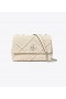  Tory Burch Pequena Kira Diamond Woven Bolsas de Ombro Conversíveis Femininas Brancas